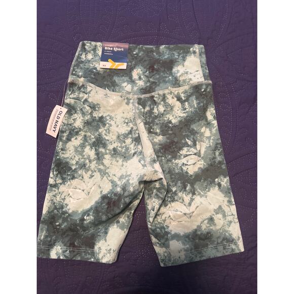 NWT Old Navy Blue/White Tie Dye Biker Shorts Go-Dry Hidden Front Pocket Sz XS - Picture 3 of 5